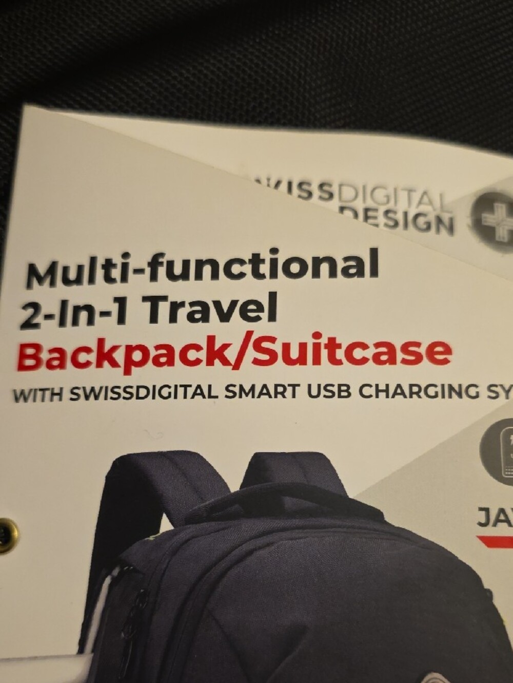 SwissGear Black Travel Backpack with Lime Accent - Picture 3 of 13